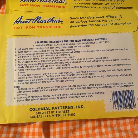 Vintage aunt Martha’s hot iron transfers - Picture 4 of 4